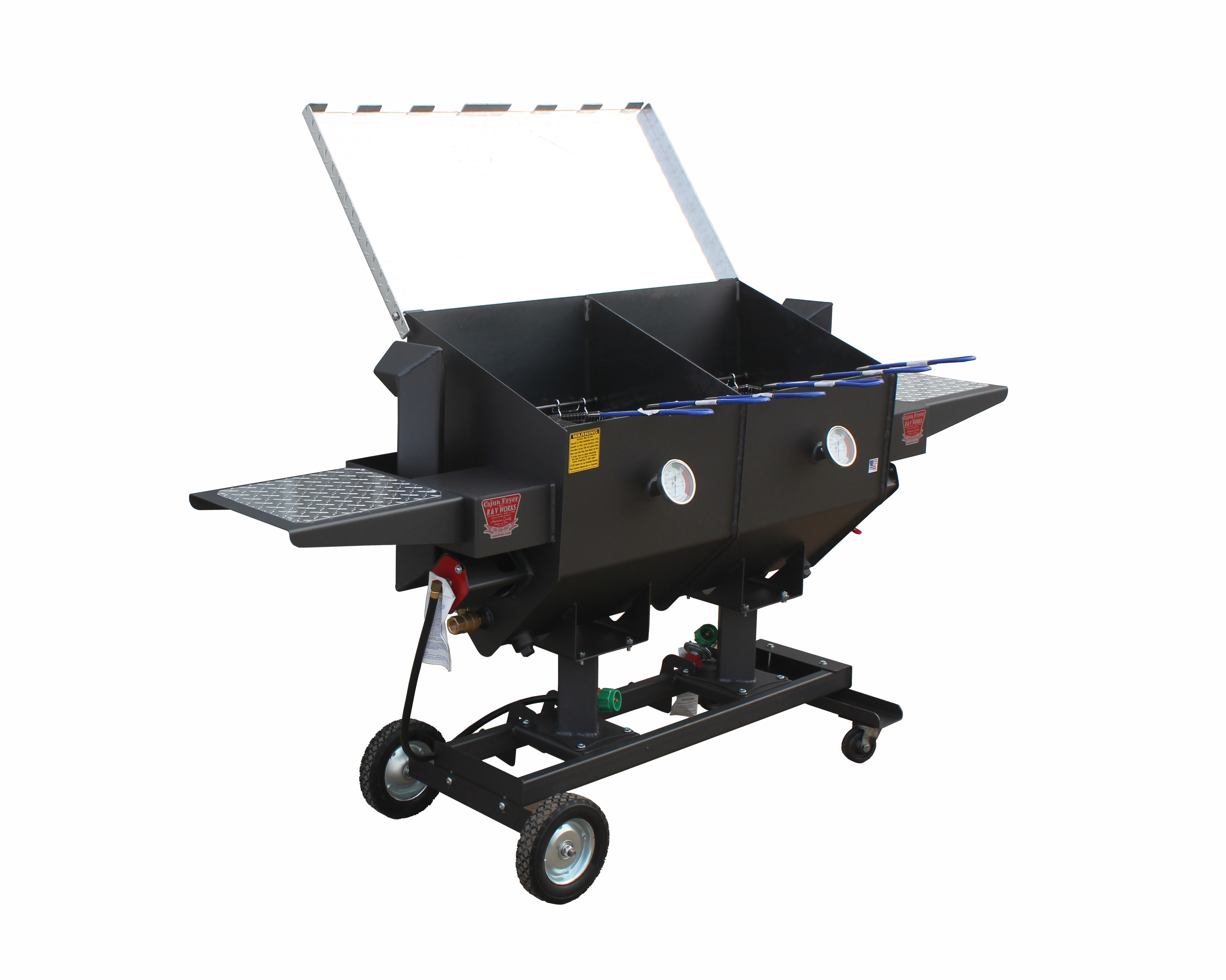 Cajun Fryer 8.5 Gallon Propane Gas Deep Fryer With Stand And 3